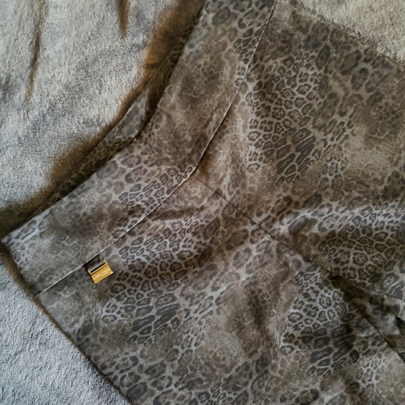 Dark Gray Cheetah Print Slacks - Picture 1 of 2